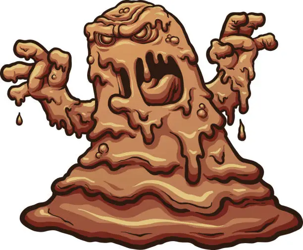 Vector illustration of Mud monster