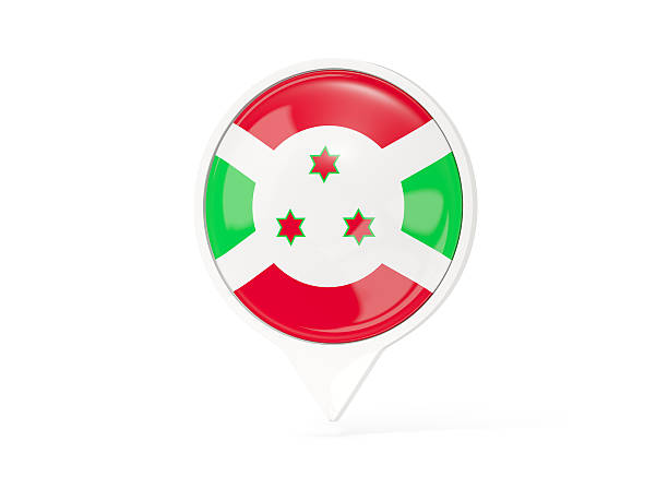 3d Render Burundi Flag Basketball Ball, object + shadow clipping path