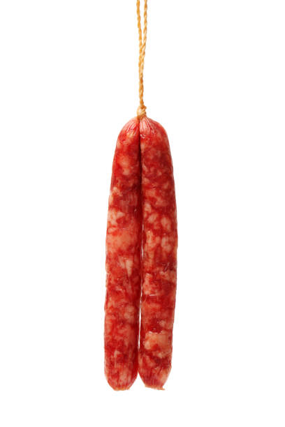 istock Chinese sausage   on a white background 640049658