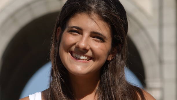 istock Smiling Young Spanish Woman Or Tourist 640049916