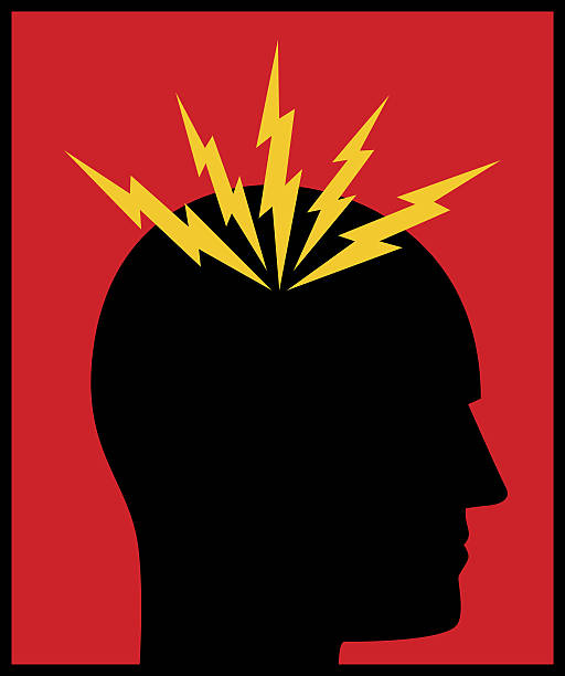 ilustrações de stock, clip art, desenhos animados e ícones de headache bolts icon - headache pain men illness