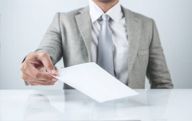 istock Businessman giving paper 640052644