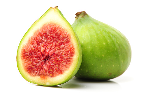 Green fig  on white background