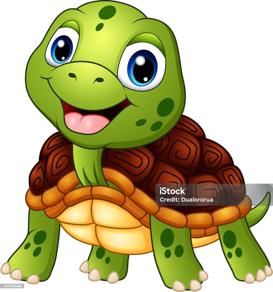 Cute turtle cartoon smiling Illustration of Cute turtle cartoon smiling Tortoise stock vector