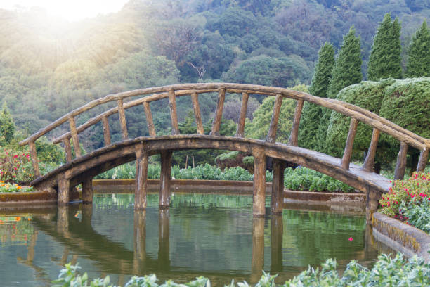 istock wooden bridge in the garden 640061554