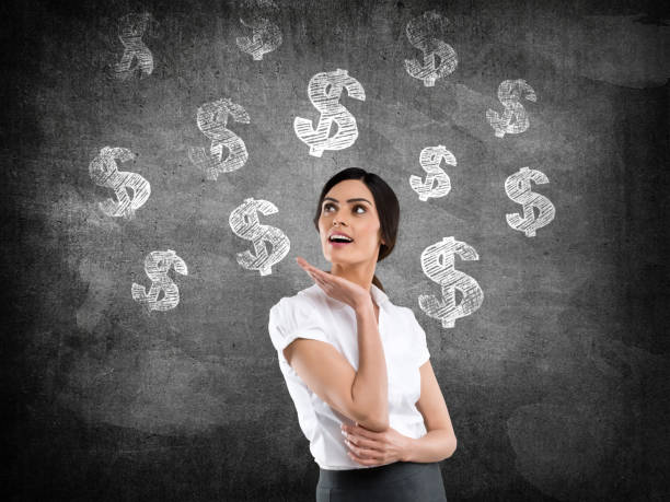 istock Businesswoman with dollar icon 640063364