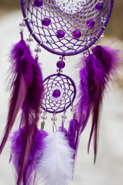 istock Dreamcatcher made of feathers, leather, beads, and ropes 640064484