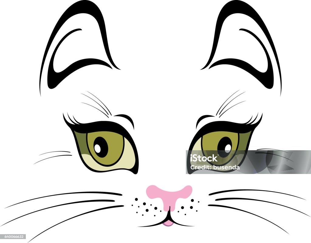 Funny cat Cat illustration Meowing stock vector