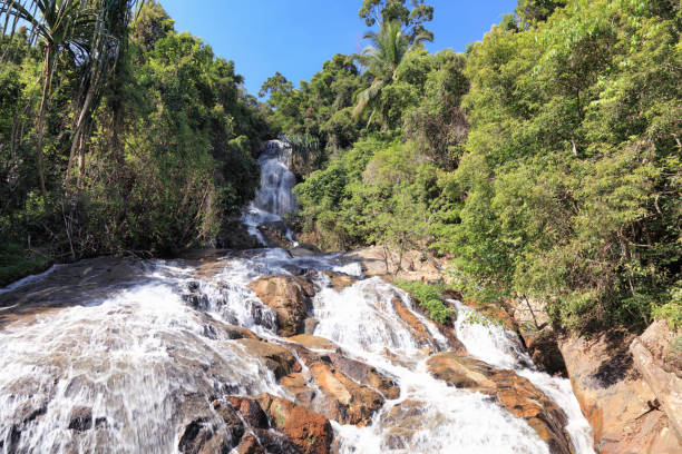 namuang cascada - waterfall thailand tropical rainforest tropical climate fotografías e imágenes de stock