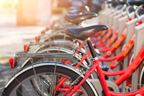 istock Bicycles in use in the city 640071138