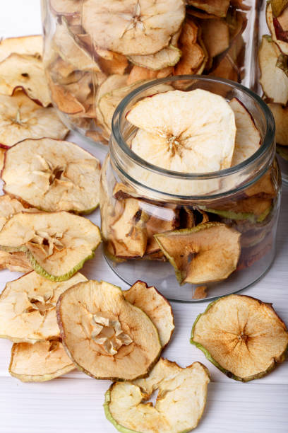 istock Homemade apple chips. Dried fruit. 640071474