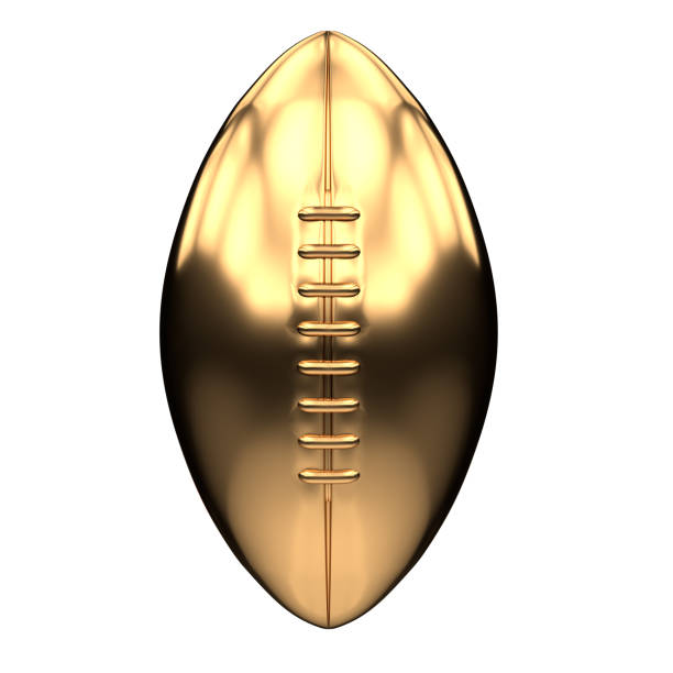 istock Golden American football Ball Isolated 640071764