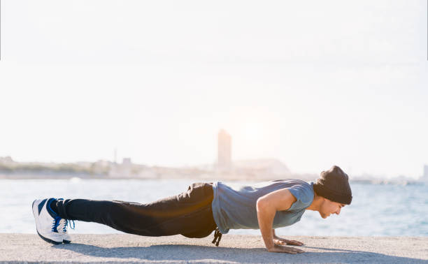 istock Running and training next to Barcelona beach. 640071810