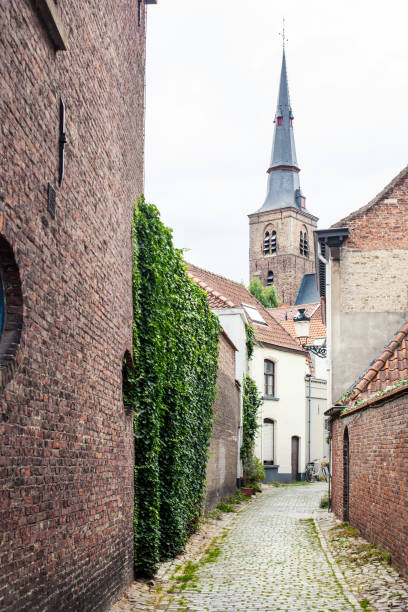 istock Old street in Bruges, Belgium 640076582