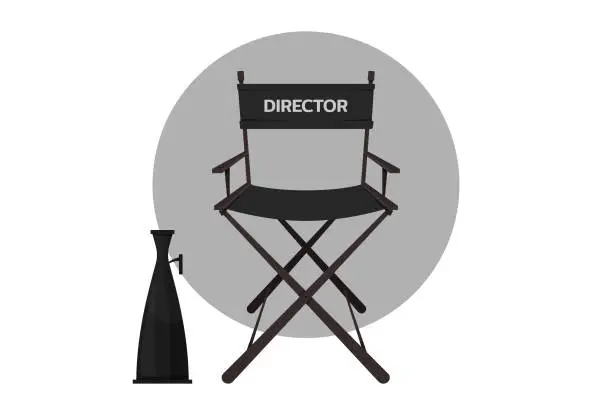 Vector illustration of Director's Chair with Megaphone