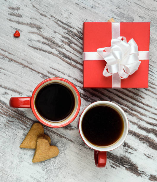 istock red coffee cup, hearts cokies and gift box. 640079594