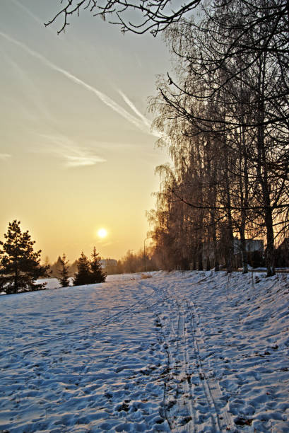 istock Sunrise over the snowy landscape 640079782