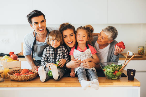 istock Happy family in the kitchen 640087310