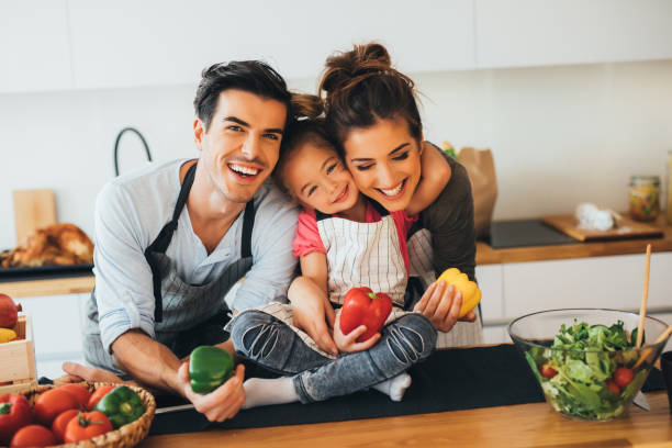 istock Happy family in the kitchen 640087404