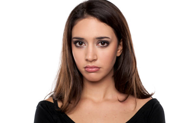 istock sad young woman on a white background 640088930