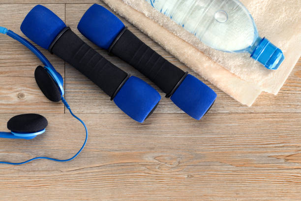 istock fitness equipment and copy space 640093212