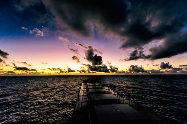 istock Large Bulk Carrier in the ocean 640094426