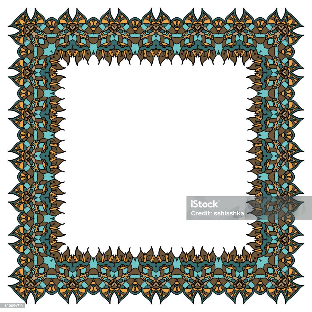 Square Frame Element Ornamental Vector Frame Isolated Square Element Stock Illustration ...