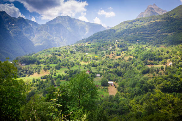 istock Small farm landscape of the mountains with 640098916