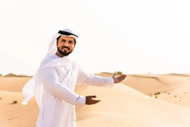 Photo of arabic man showing his heritage