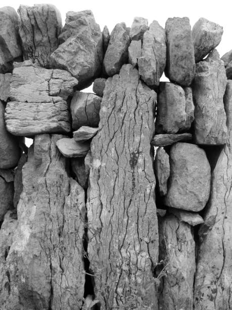 Stone wall, Aran Islands, Connemara, Ireland stock photo