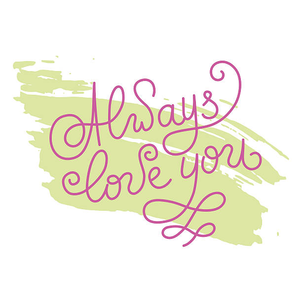istock Hand lettering always love you on grunge brush background 640103770