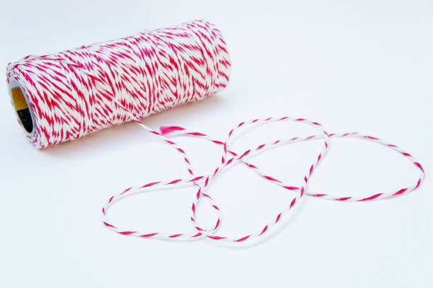 istock Red and white rope to tie things. 640105456