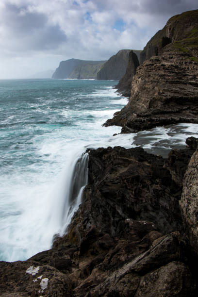 Waterfall, Faroe Islands stock photo