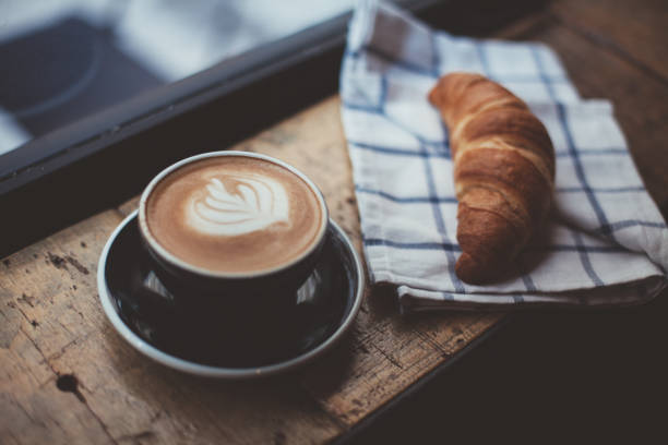 istock Cappuccino with beautiful croissant 640110338