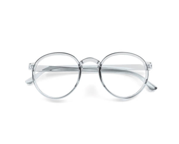 Nerd glasses on isolated white background, perfect reflection