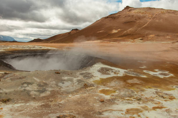 Geothermal area, Dimmuborgir, Iceland stock photo