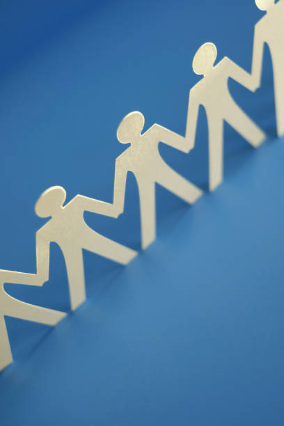 istock Paper people in a row 640113566