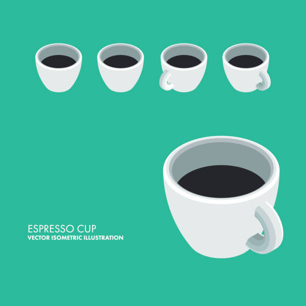 Espresso Cup - Vector Isometric Illustration vector art illustration