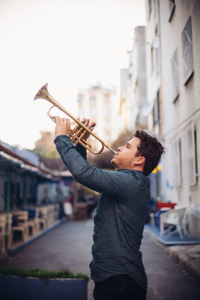 Musician playing trumpet