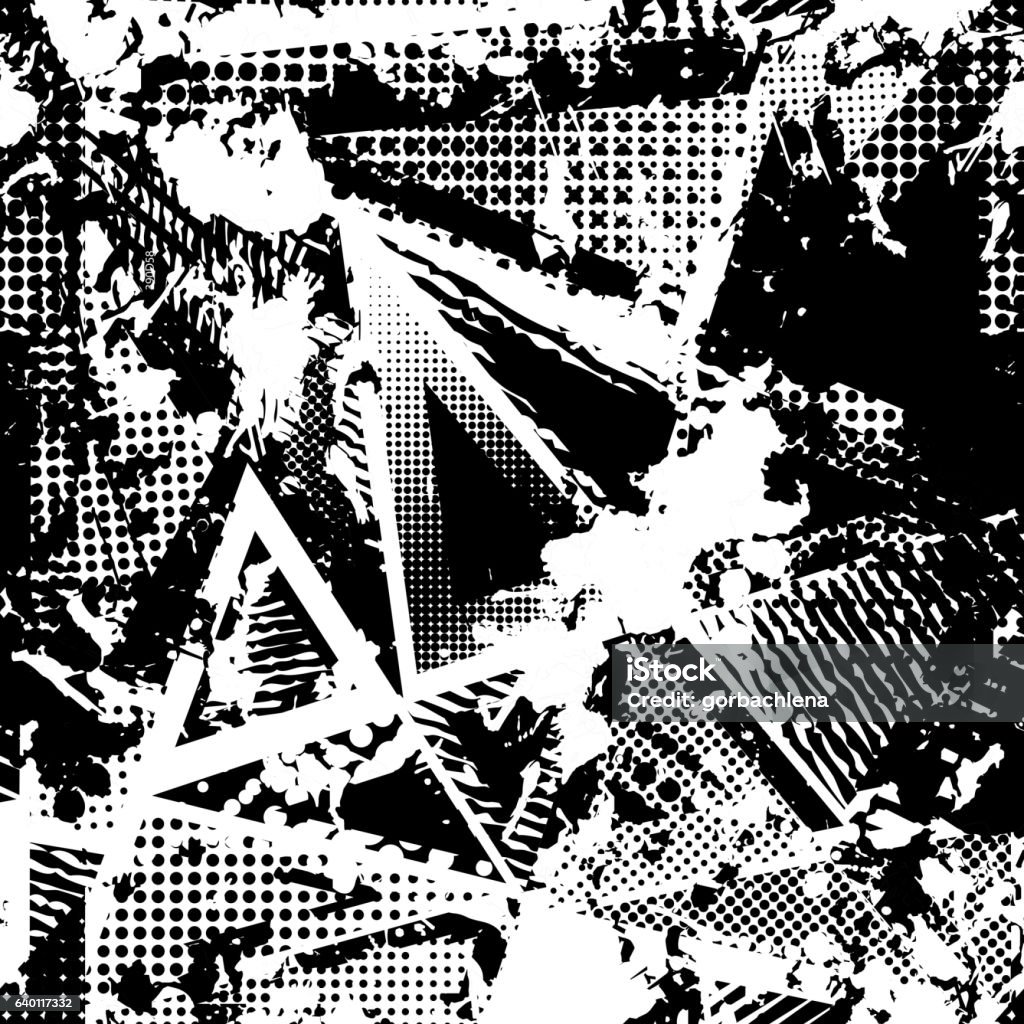 Urban Seamless Grunge Texture Background Black White Spray Paint Splash  Stock Illustration - Download Image Now - iStock