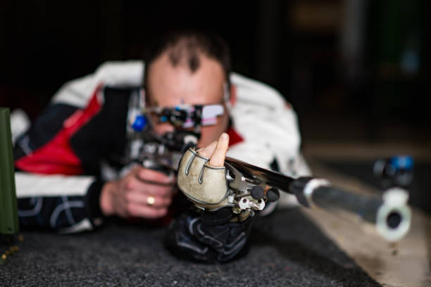 istock Sport shooting competitor at the shooting range 640120998