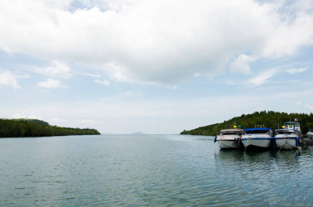 istock Speed boat stop and wait passengers at Bang Rong Pier 640124220