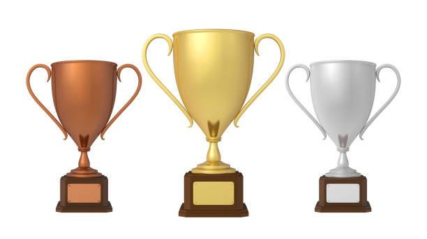 istock Gold, Silver and Bronze Trophies 640125556