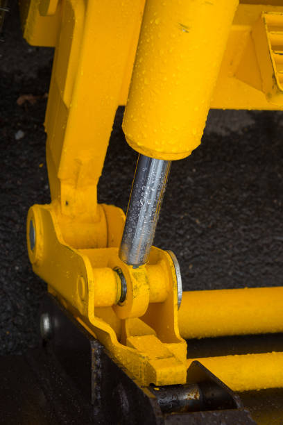 istock Detail of hydraulic bulldozer piston 640126220