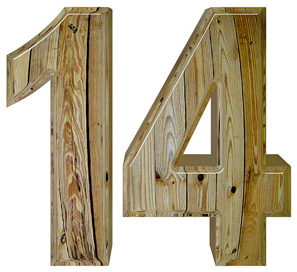 istock Numeral 14, fourteen, isolated on white background, 3d render 640126602
