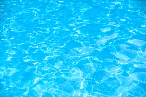 istock Blue and bright water in swimming pol with sun reflection 640127784