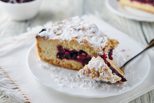 istock Delicious homemade pie with currants and coffee 640128488
