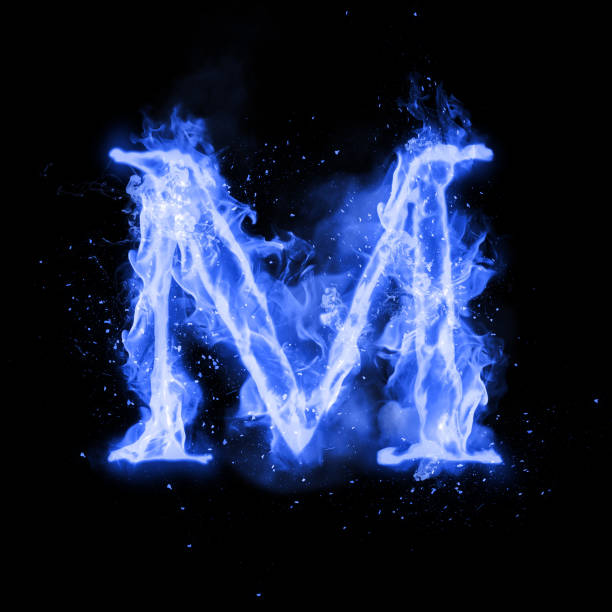 Fire Letter M Of Burning Flame Light Stock Illustration - Download Image  Now - Alphabet, Smoke - Physical Structure, Abstract - iStock