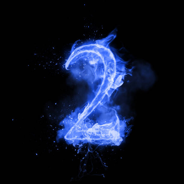Fire Number 2 Two Of Burning Flame Stock Illustration