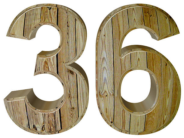 istock Numeral 36, thirty six, isolated on white background, 3d render 640129124